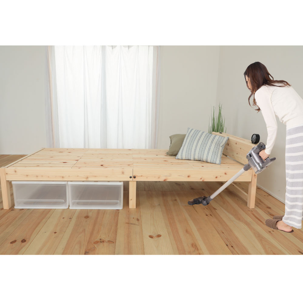 dinos（ディノス） 国産ひのき天然木すのこシングルベッド 棚なし