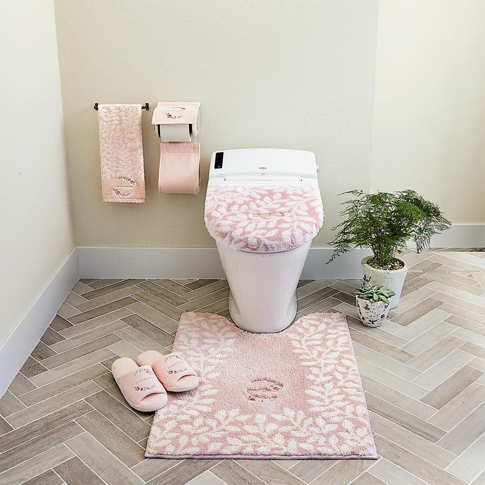 日本未発売 ローラアシュレイ トイレマット ピンク ホワイト 新品未