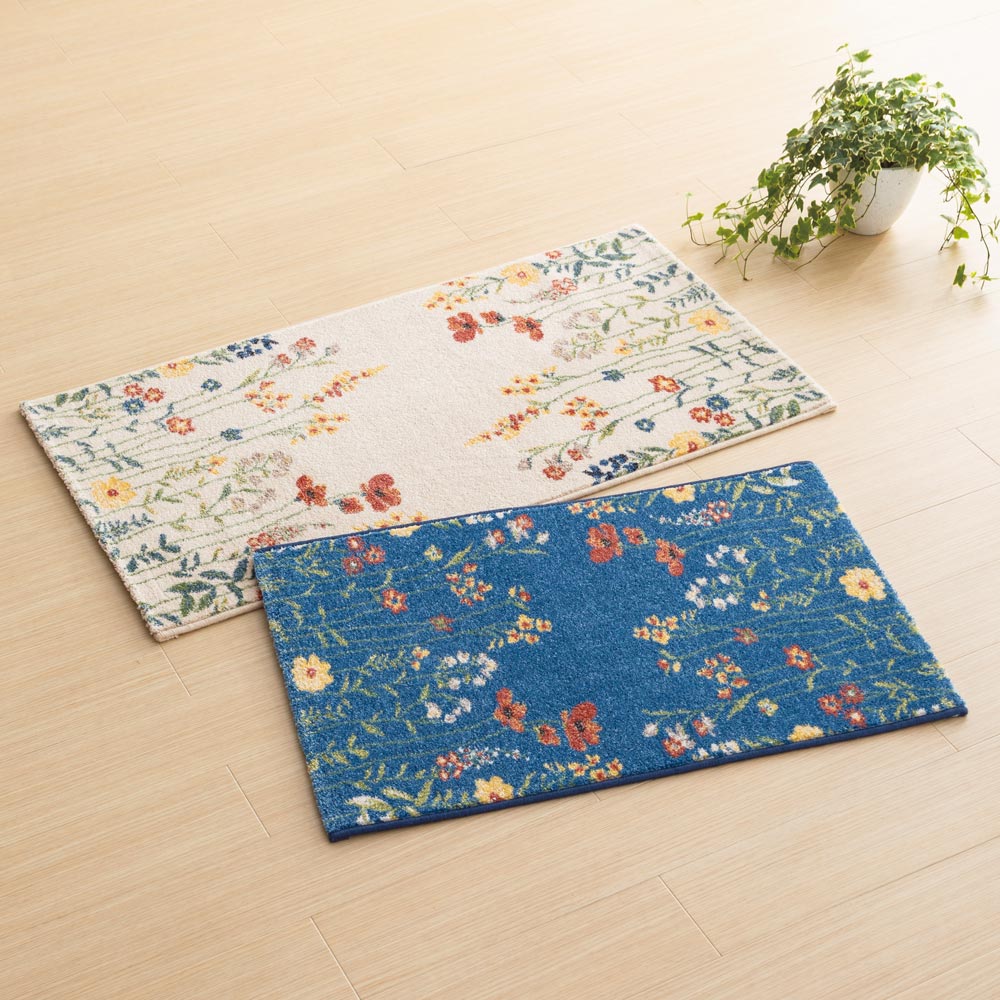 dinos（ディノス） ≪約60×90cm≫ ベルギー製ウィルトン織 花柄マット