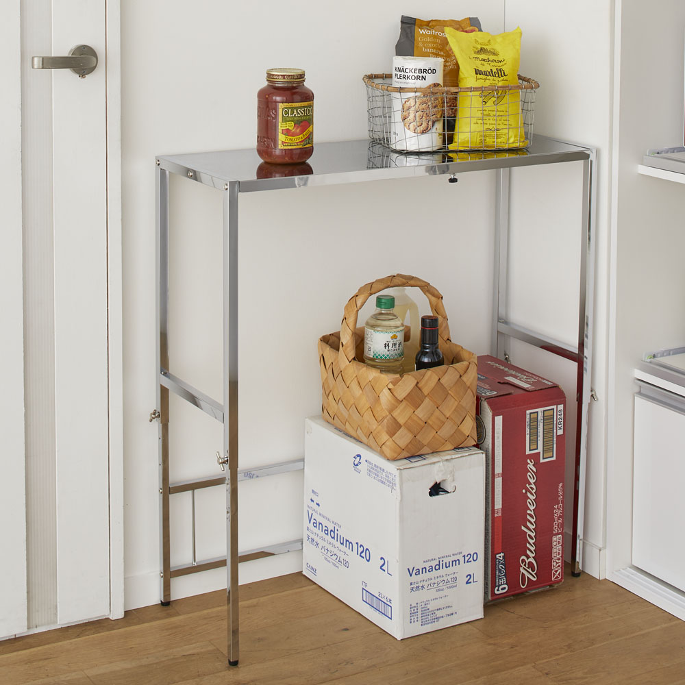 dinos 幅と高さが伸縮できるステンレス作業台 幅46-75cm 奥行30cm