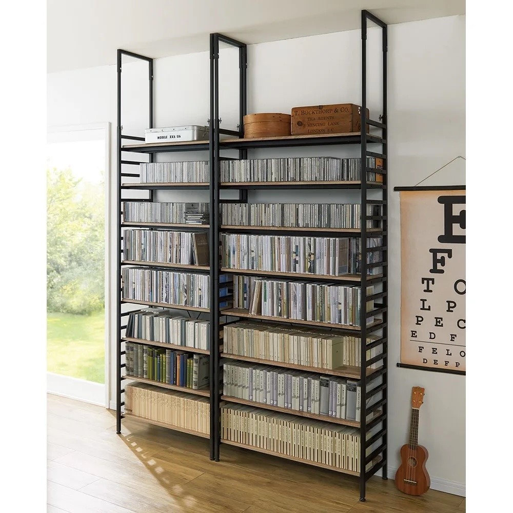 ★【美品】リビング壁面収納 システム収納 ブルックリン風突っ張りラック軽量ラック 突っ張りスリムラック（壁面収納）｜通販のベルメゾンネット