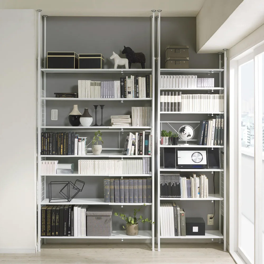 ディノス家具dinos メタルラック スチールラック 棚　本棚 ラック シェル dinos（ディノス） 〈奥行36cm・幅63cm-92cm〉幅も高さもピッタリ