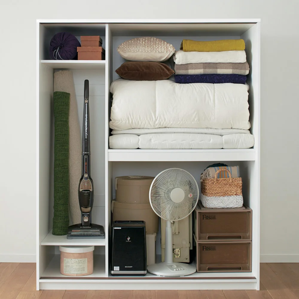 dinos（ディノス） 【日本製】3枚引き戸で出し入れも楽チン 大容量収納