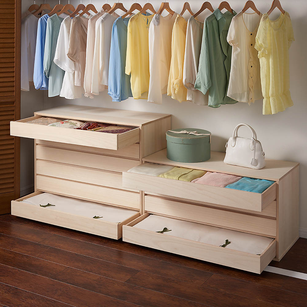 家具 ディノス Paypayモール店 通販 Paypayモール 収納 衣類収納 桐たんす 桐タンス ウォークインクローゼット 総桐着物収納シリーズ 引き出し浅4段 高さ51 5cm 得価豊富な Rslfreight Com