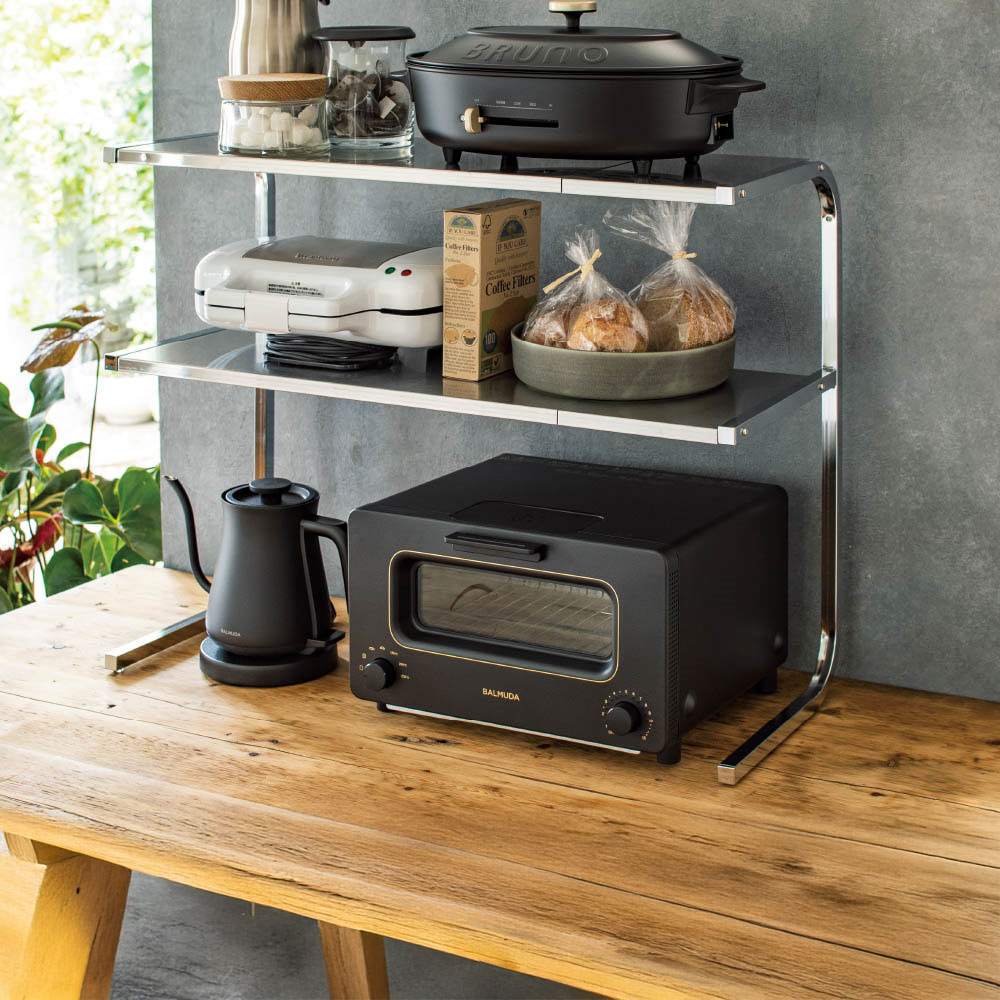 dinos（ディノス） ≪2段タイプ≫ 伸縮するステンレス製サポートラック