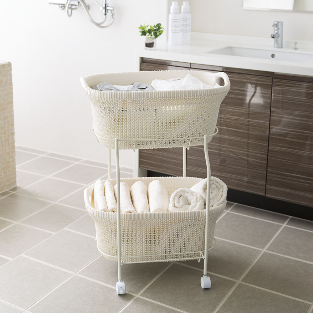 Curver CURVER/カーバー ニット調ランドリーワゴン＋バスケットセット