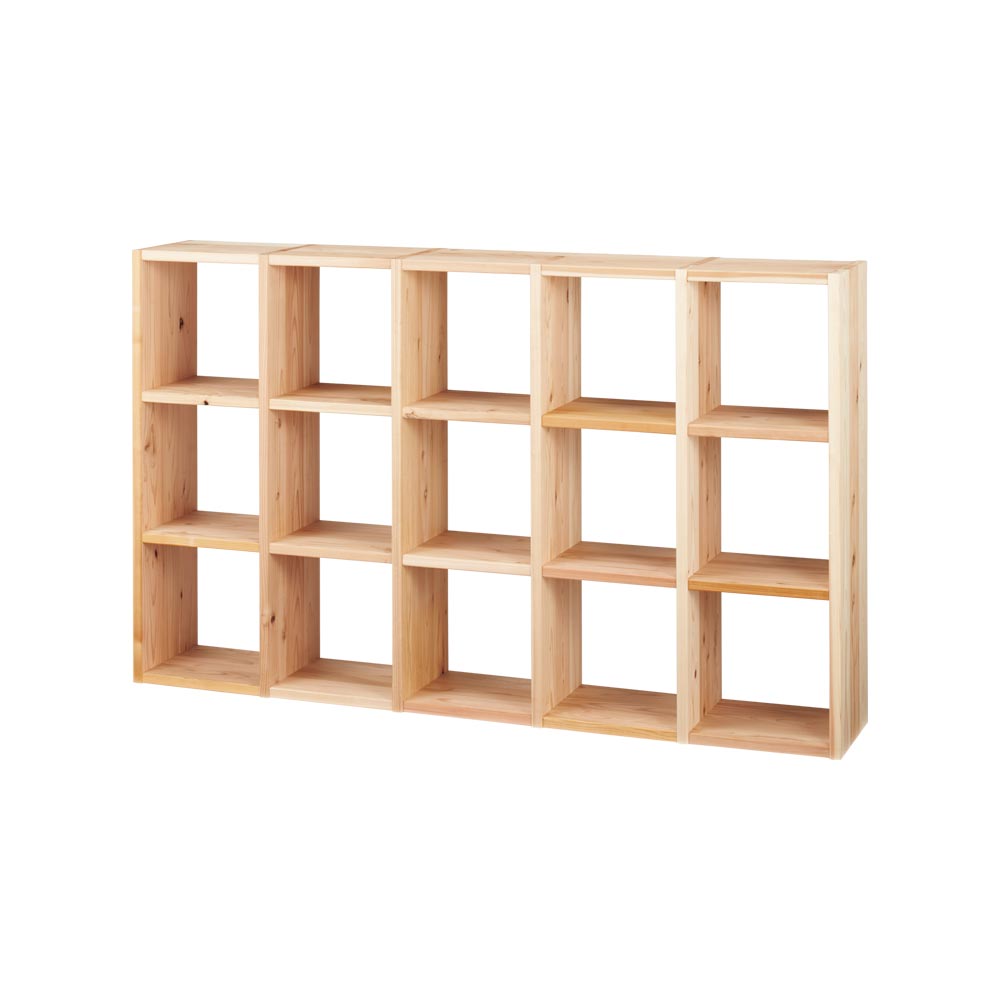 dinos（ディノス） 国産杉シェルフ 横5列×縦3段（幅184cm高さ111.5cm
