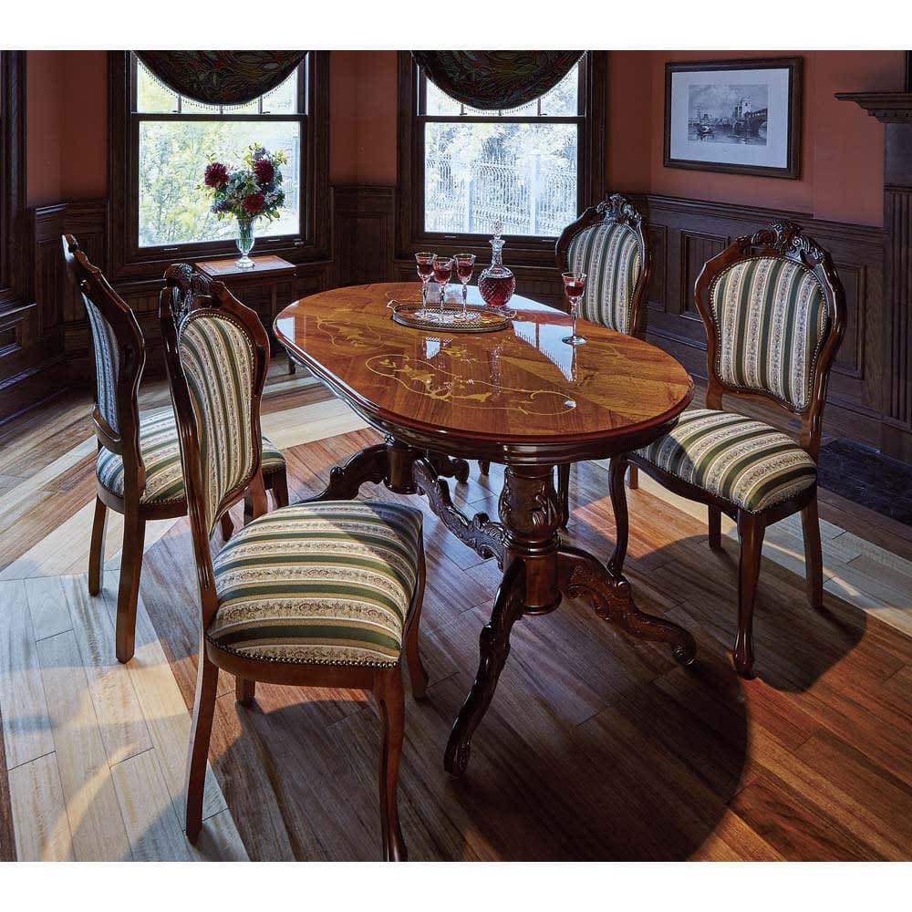 dinos（ディノス） イタリア製 象がんオーバルダイニングテーブル 幅