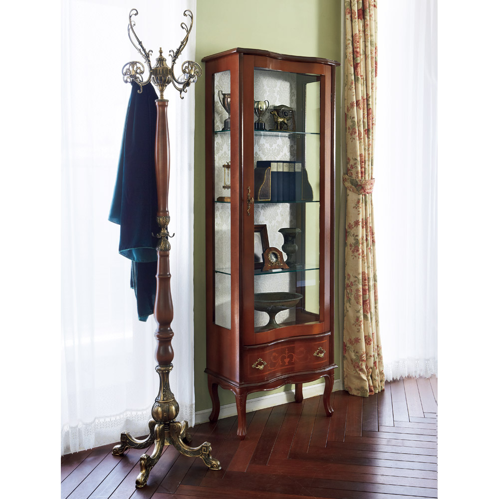 dinos（ディノス） イタリア製 象がんシリーズ ガラスキャビネット 高