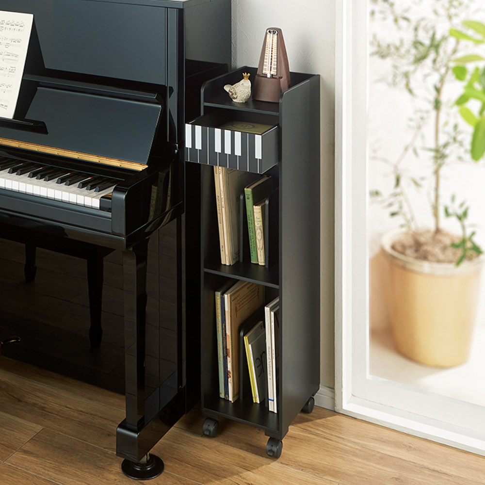 dinos（ディノス） 鍵盤柄ピアノ下楽譜キャビネット ハイタイプ 子供