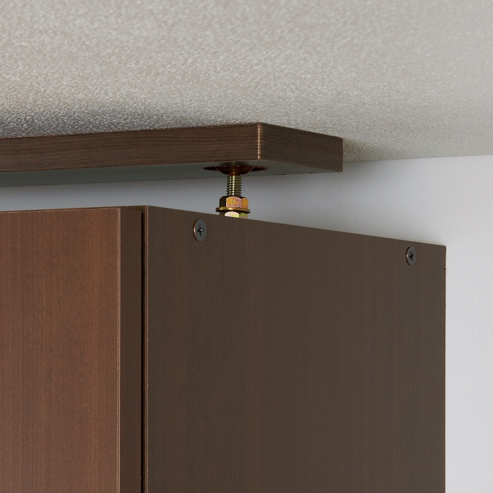 dinos（ディノス） 天井突っ張り式壁面ラック 扉タイプ上置き付き 幅90