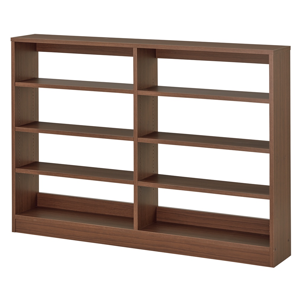 【超美品‼️】高級♪ 引き出し式 32cm幅5段ワイド文庫棚 ブックシェルフ 本棚 dinos（ディノス） 奥行き選べる背板オープン腰高本棚 幅120奥行20cm