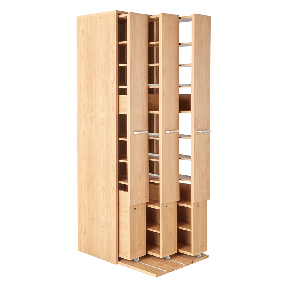 スライド式　本棚　書棚 dinos（ディノス） 本格派 スライド収納書棚 AV収納庫 3列・幅64cm