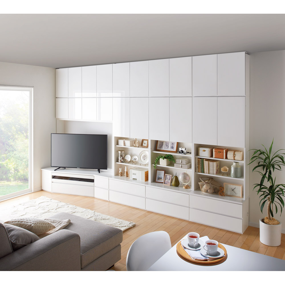 dinos（ディノス） 50 55インチ コーナー壁面収納テレビ台 幅117高さ