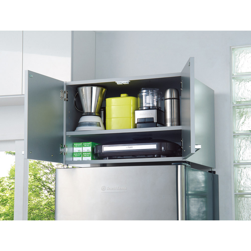 dinos（ディノス） 光沢仕上げ・冷蔵庫上ストッカー 幅57cm（脚部59cm