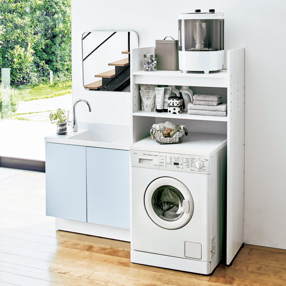 dinos（ディノス） 段差対応 ラック 収納 ドラム式洗濯機 壁面収納