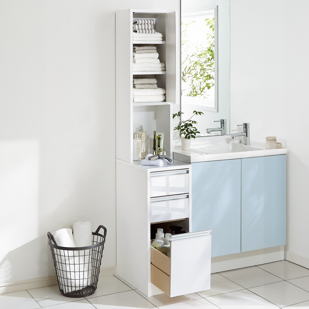 dinos（ディノス） 天板が使える 光沢仕上げ扉付きすき間収納庫 ハイ