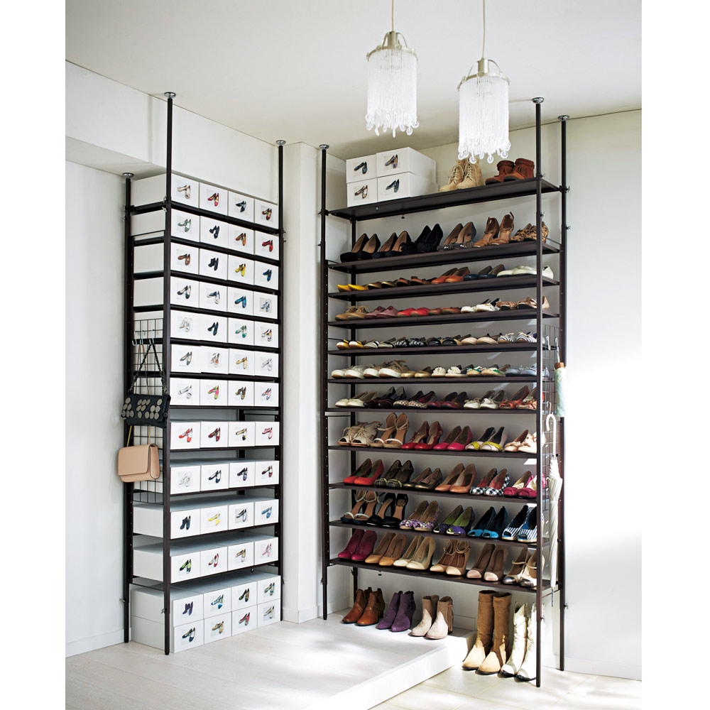 dinos（ディノス） 玄関の段差対応伸縮シューズラック 突っ張り式 11段