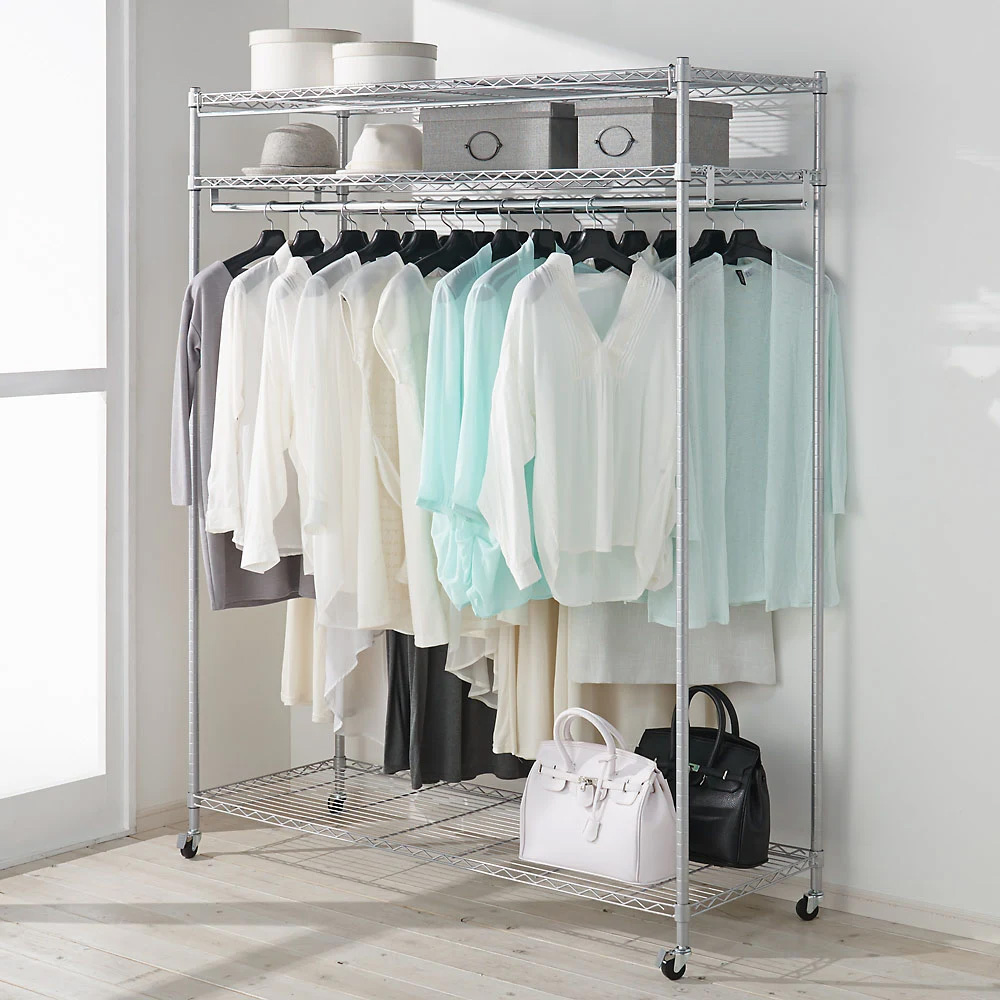 dinos（ディノス） 洗えるカバー付き 頑丈ハンガーラック ロータイプ