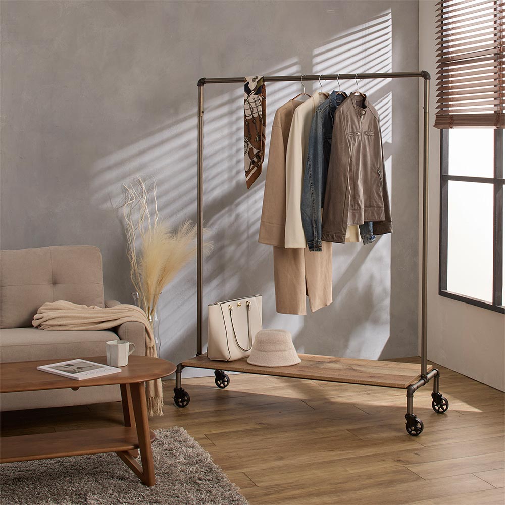 dinos（ディノス） ビンテージガス管風ハンガー 幅123cm 衣類収納