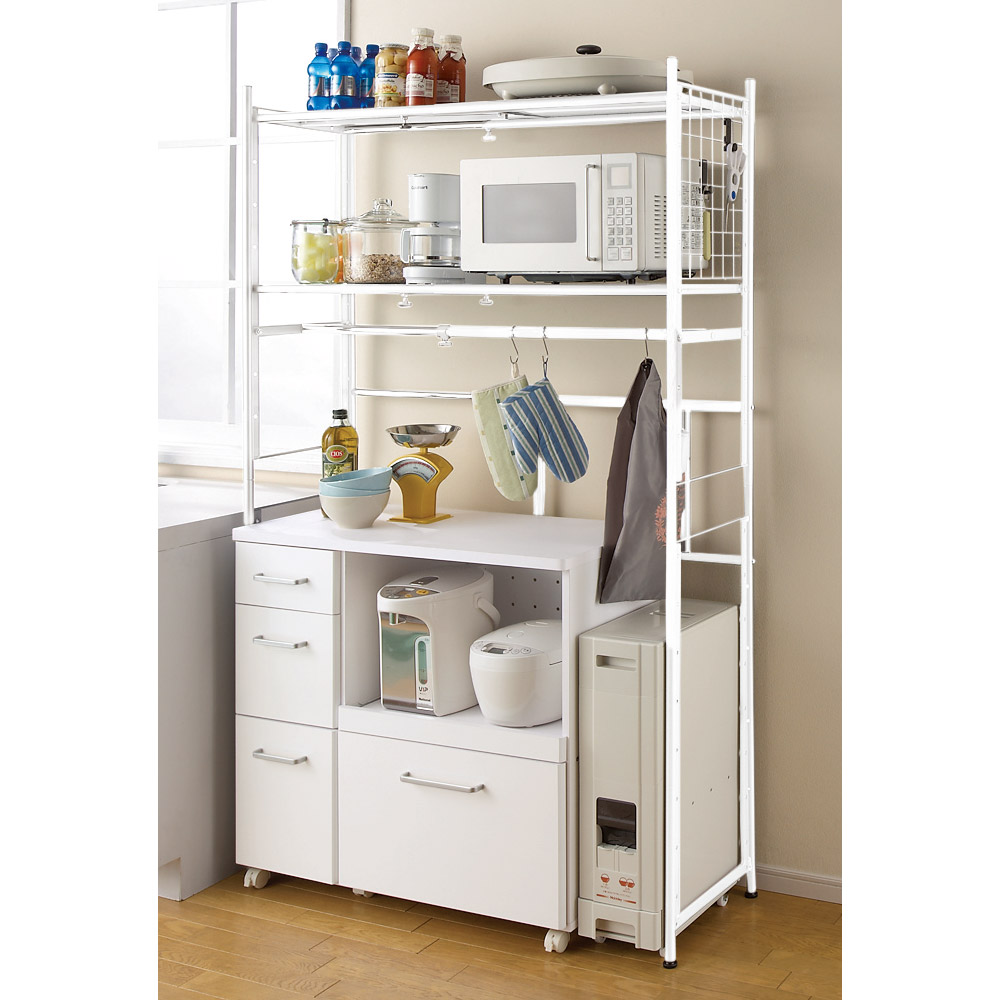 dinos（ディノス） 頑丈フレキシブル伸縮ラック 幅83-125cm キッチン