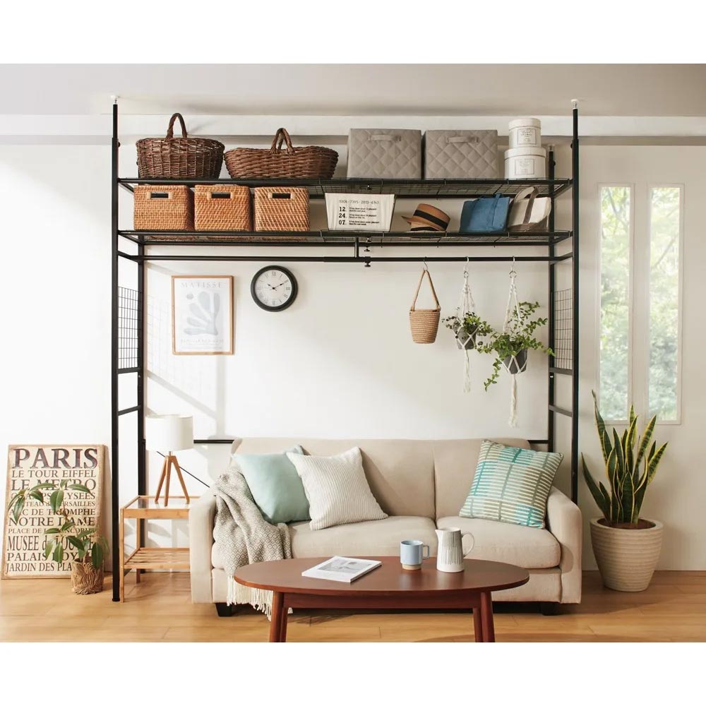 dinos（ディノス） 家具の上も収納になる伸縮ラック 天井突っ張り