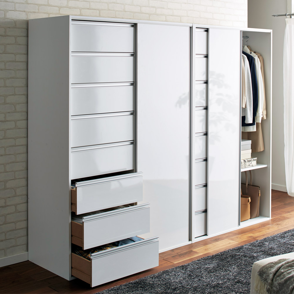 dinos（ディノス） 衣類をまとめて収納できる光沢仕上げタワーチェスト