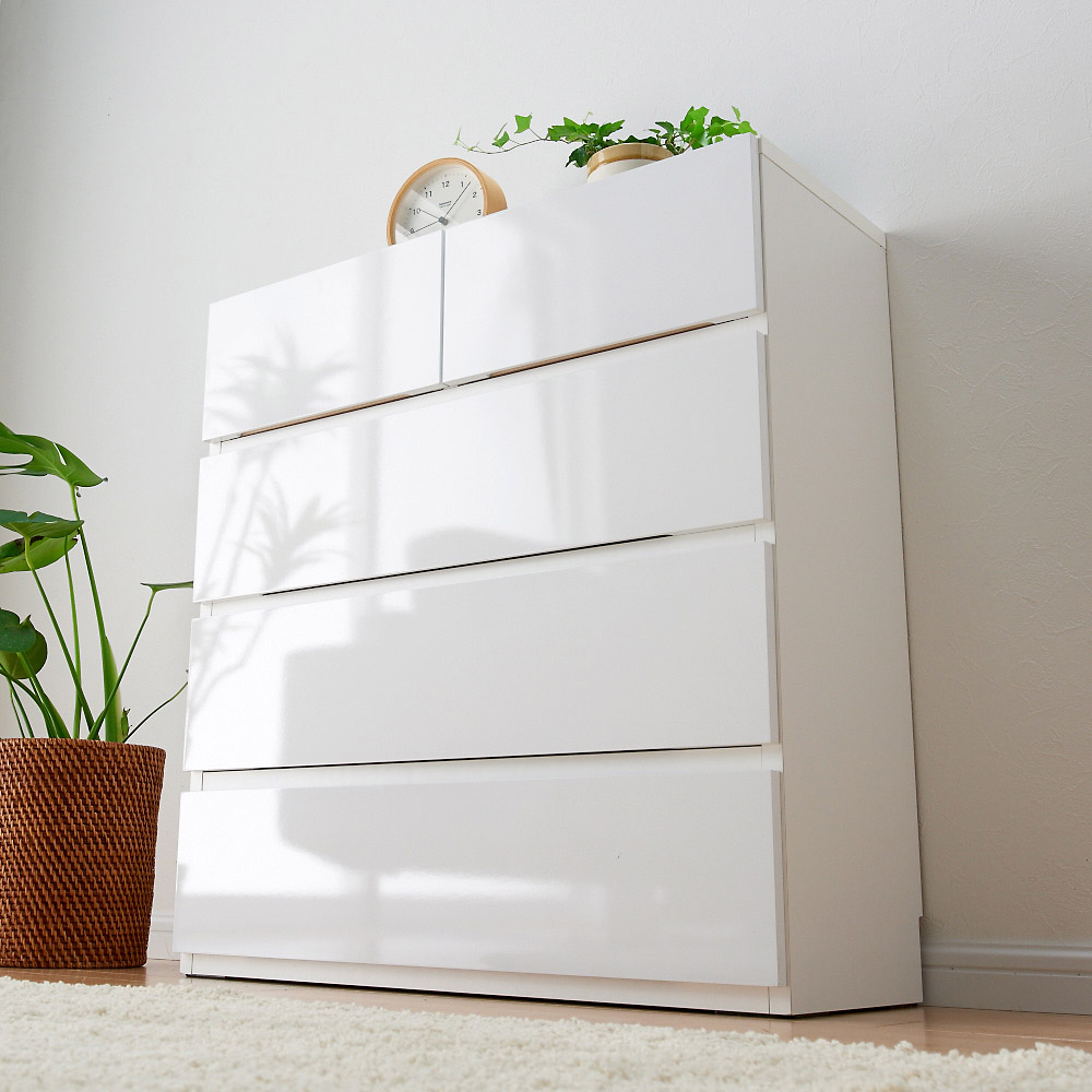 dinos（ディノス） 奥行30cm薄型ツヤツヤチェスト 幅75cm・4段 トイレ