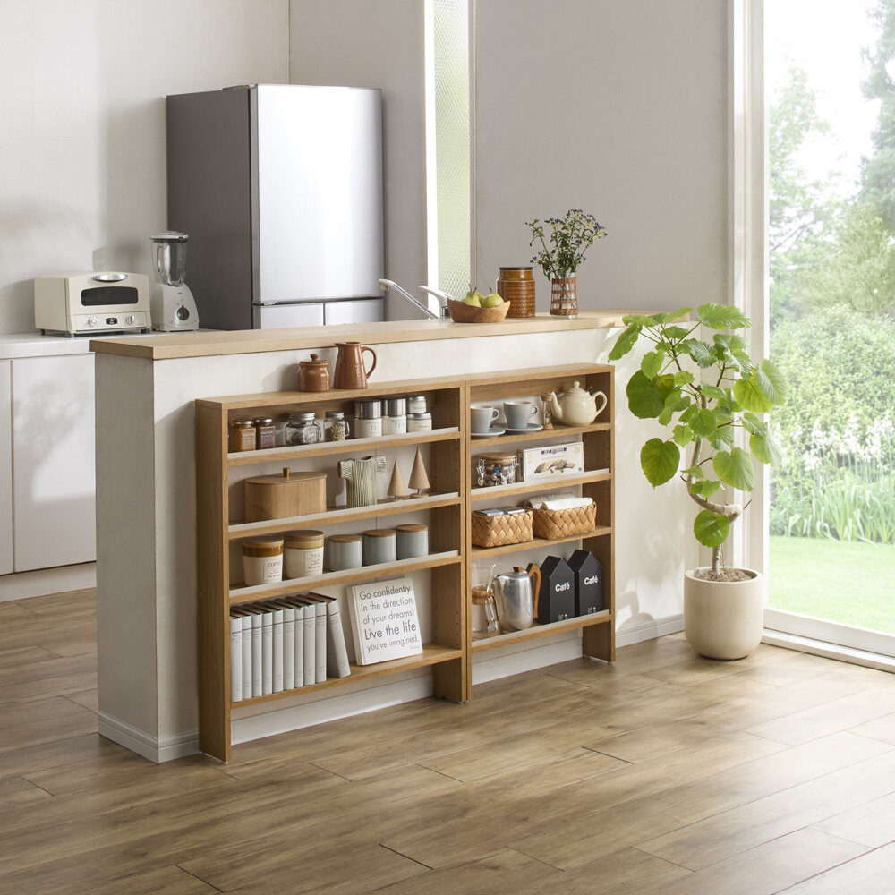 dinos（ディノス） 壁ピタ設置で突っ張らずに置ける超薄型ラック ロー