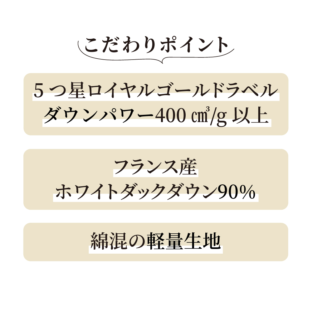 ICHIBA（市場） 季節外れだから安い！ フランス産5つ星羽毛掛け布団 お