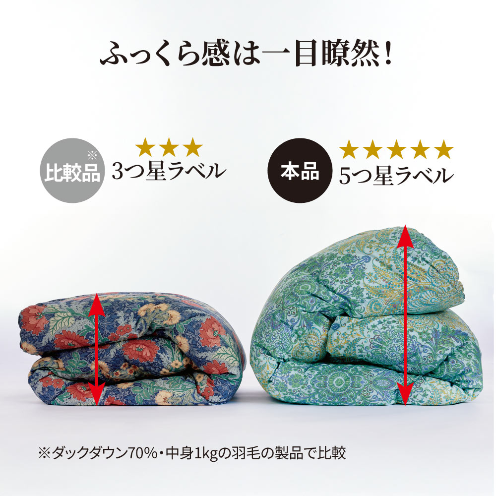 2点決算感謝価格＊新品【六つ星】フランス産９５％＊増量１，２キロ＊羽毛布団ＳＢ ICHIBA（市場） 季節外れだから安い！ フランス産5つ星羽毛掛け布団 お