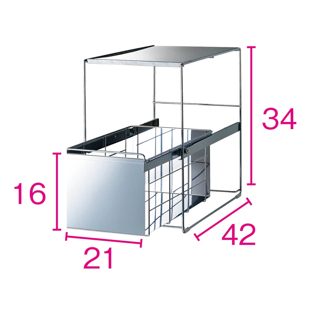 キッチン用品収納 ステンレス製スムーズ引き出しラック 1段 幅25cm 835322 : 1328400157 : ディノス  Yahoo!ショッピング店 - 通販 - Yahoo!ショッピング