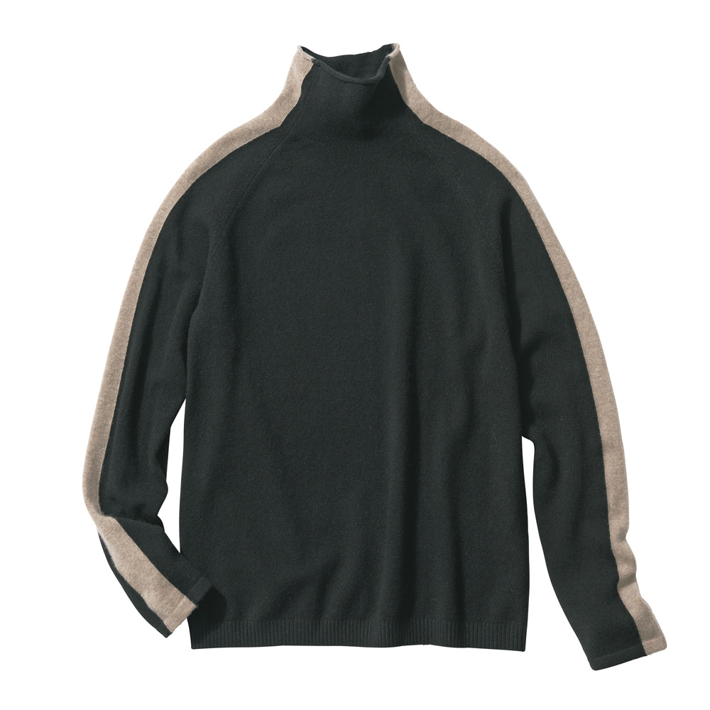 dinos（ディノス） カシミヤニット サイドライン インターシャ