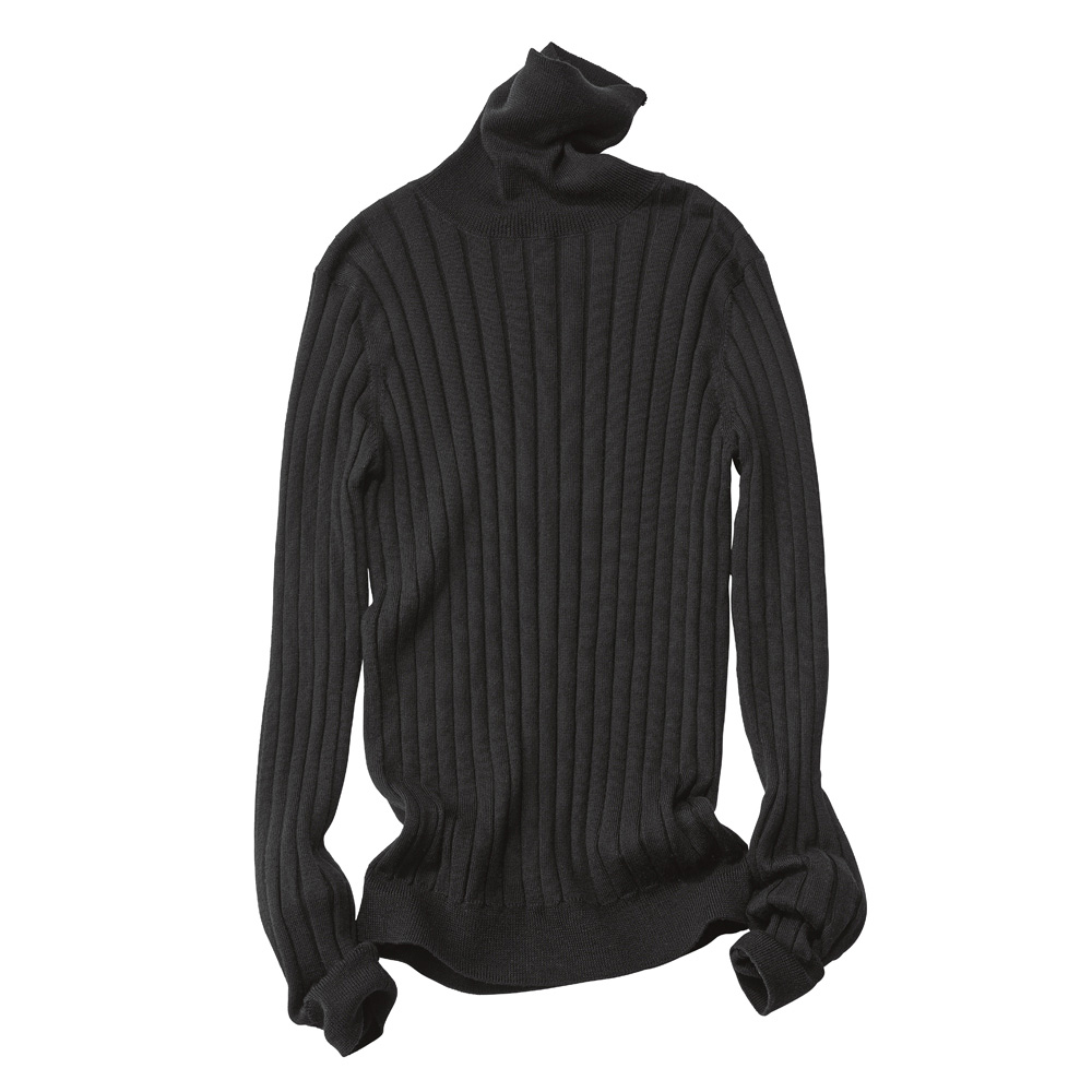 dinos（ディノス） エクストラファインメリノウールニット ワイドリブ