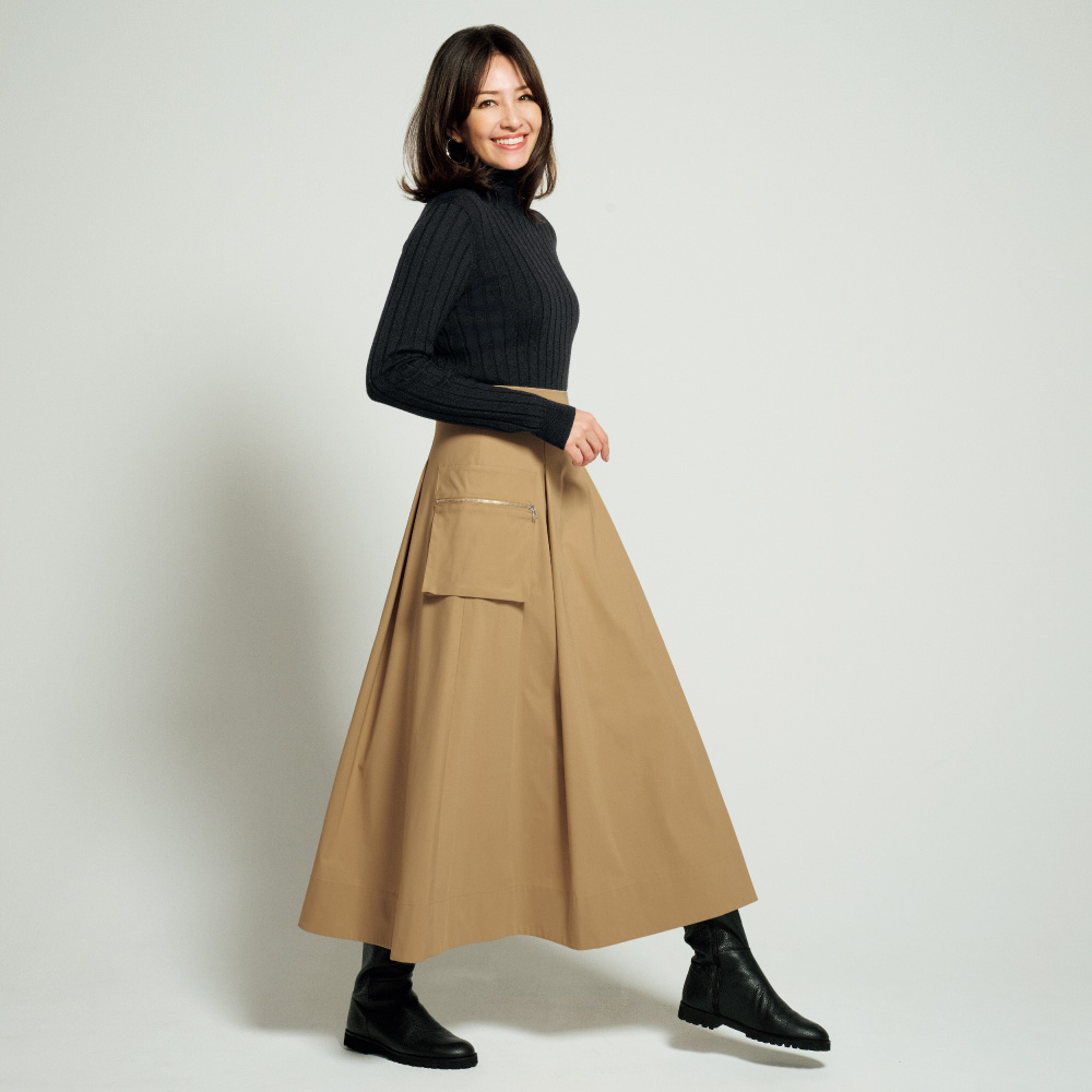 dinos（ディノス） エクストラファインメリノウールニット ワイドリブ