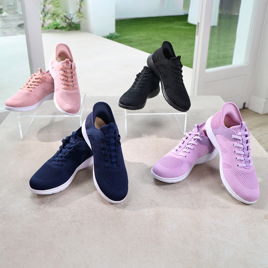 手を使わず履ける スニーカー コンフォートシューズ レディース おしゃれ ラックラック 空飛ぶニットスニーカー スポットイン AR2724 COMFORT(ATSUGI) 手を使わず履ける スニーカー コンフォートシューズ