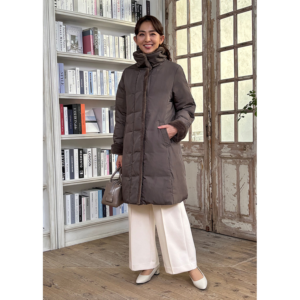 dinos（ディノス） ダウンコート レディース 軽量 暖かい 細見え