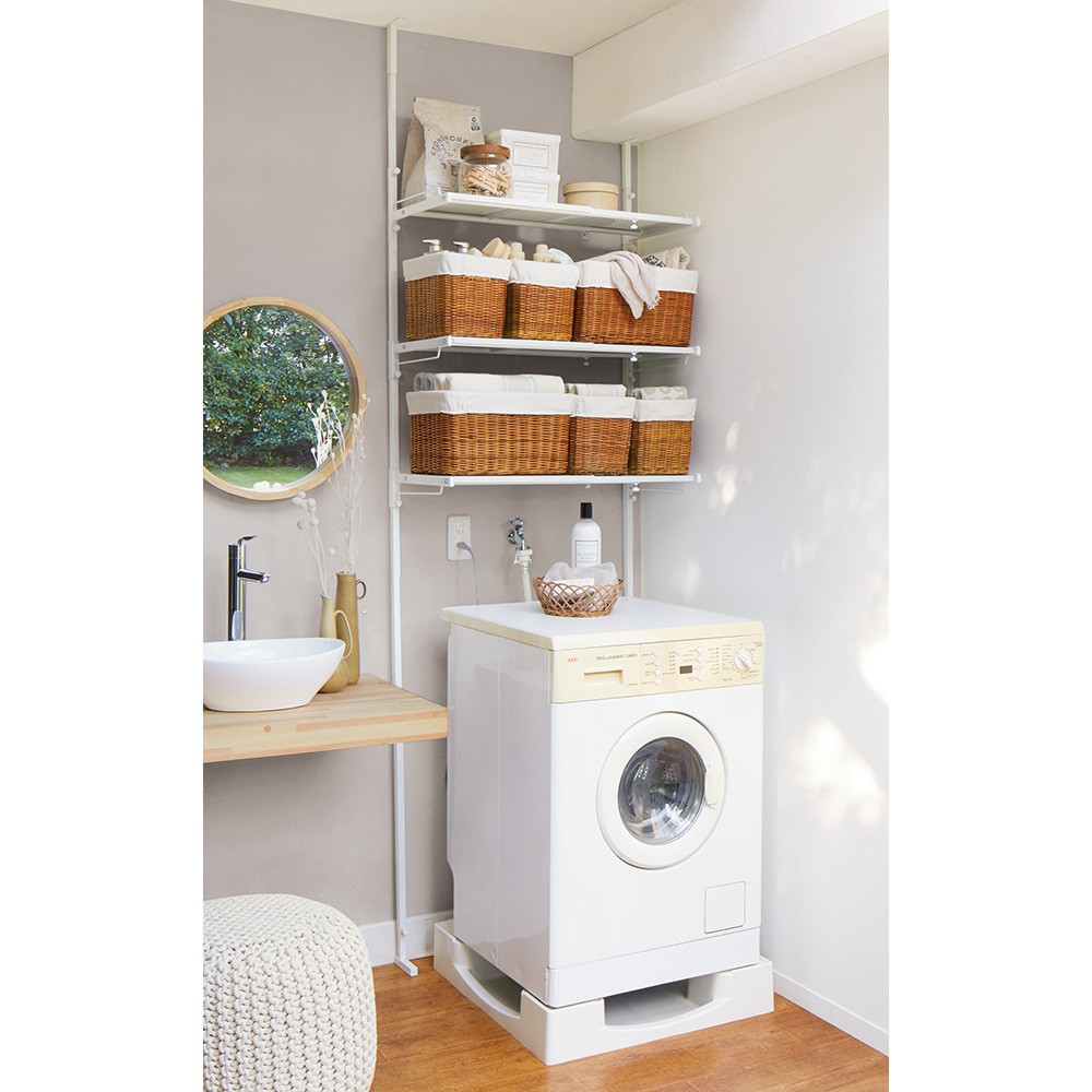 dinos（ディノス） 防水パンの段差対応 突っ張りランドリーラック 棚2