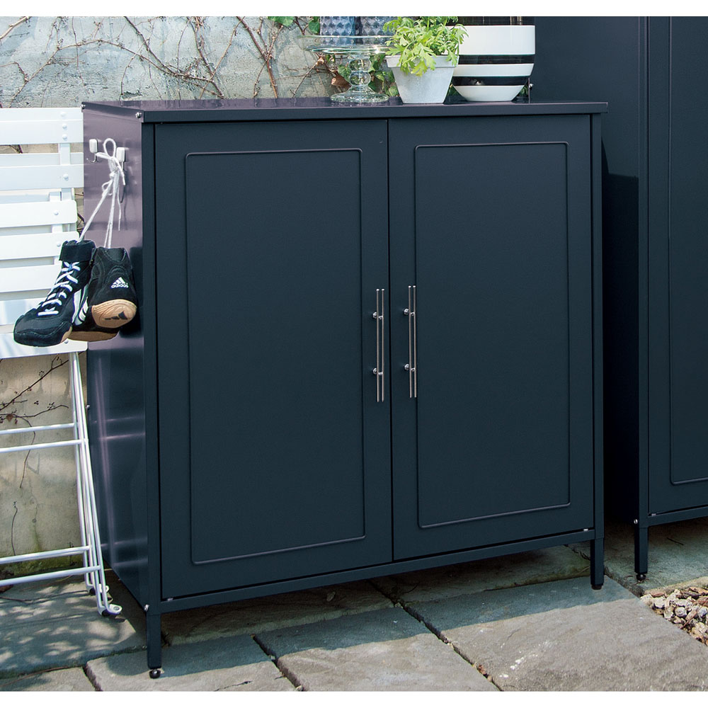 dinos（ディノス） 欧風収納庫〈ダークグレー〉高さ95cm 物置 G85808