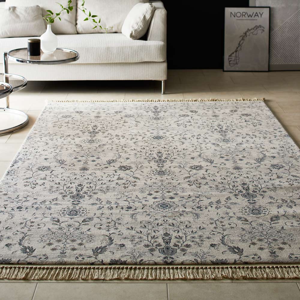カーペット ラグ マット 絨毯 ベルギー製 床暖房 綿 フラワー ウール 