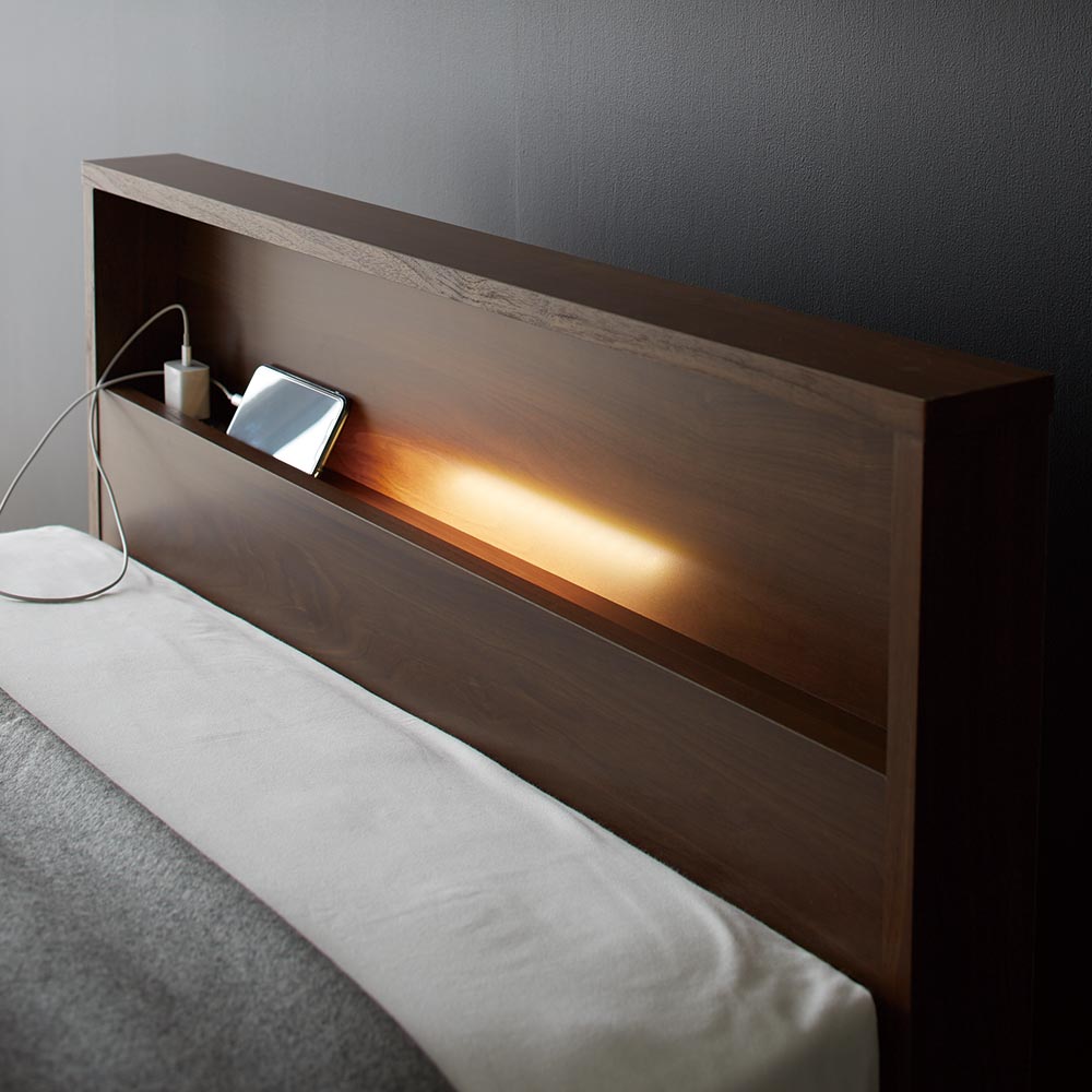 ベッド 照明付き マットレス付き 日本製 すのこ フランスベッド 