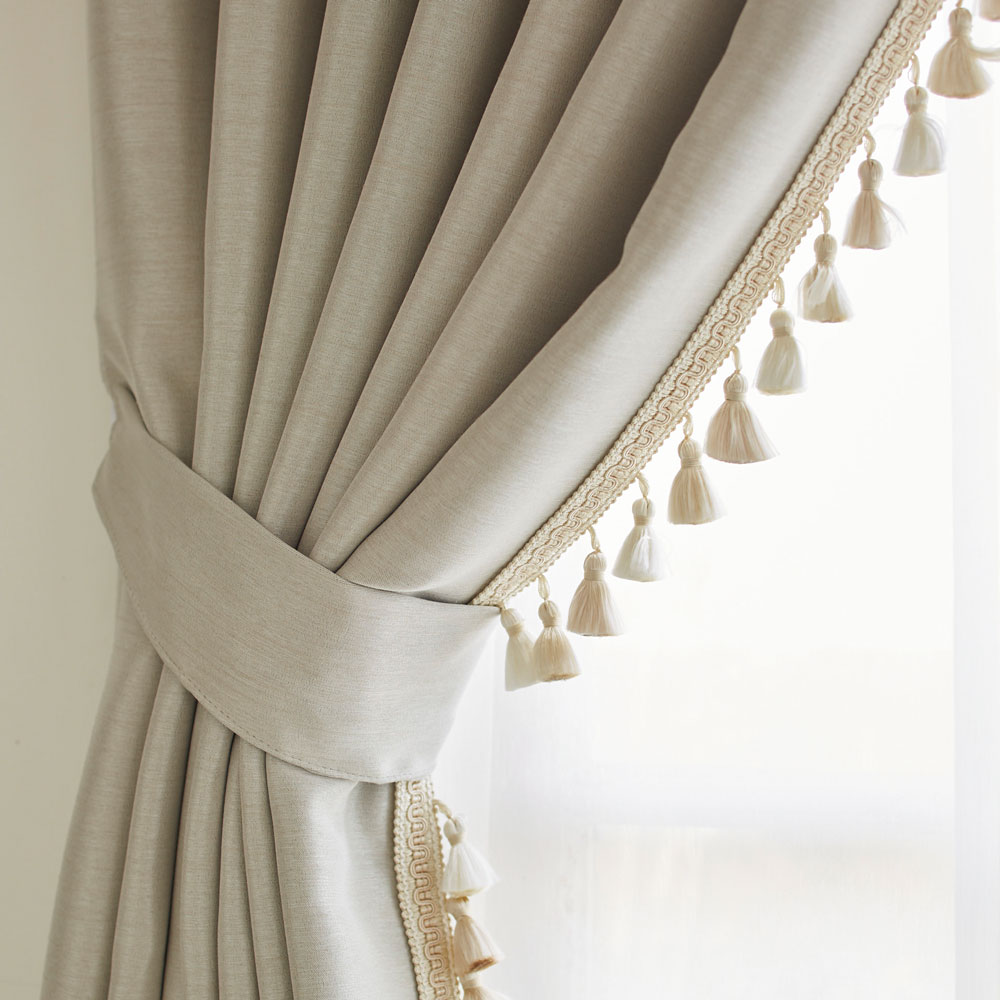 dinos（ディノス） ≪幅100cm×丈215cm≫フリンジ付き遮光カーテン（2枚