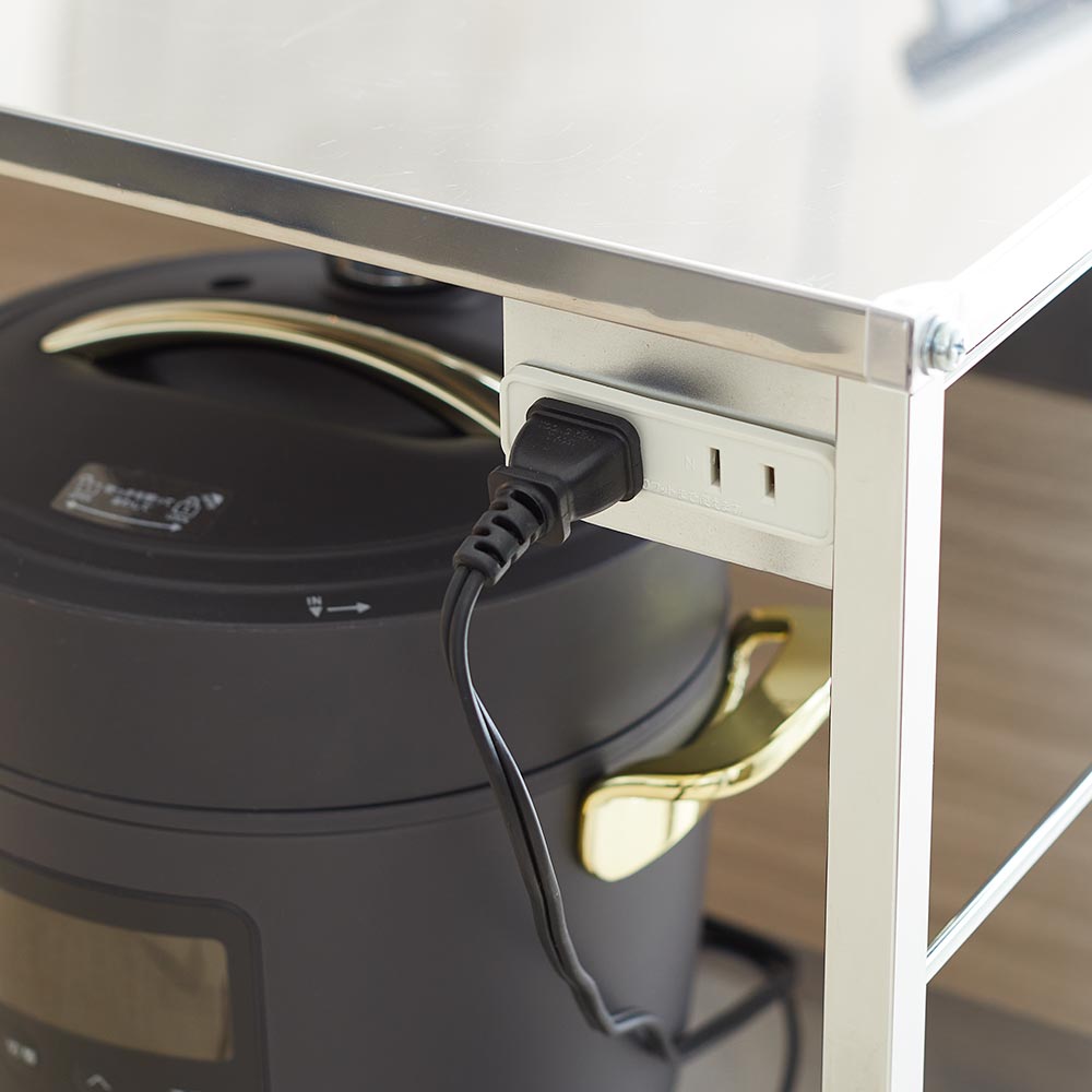 dinos（ディノス） 作業スペースが拡張できるステンレスキッチンワゴン