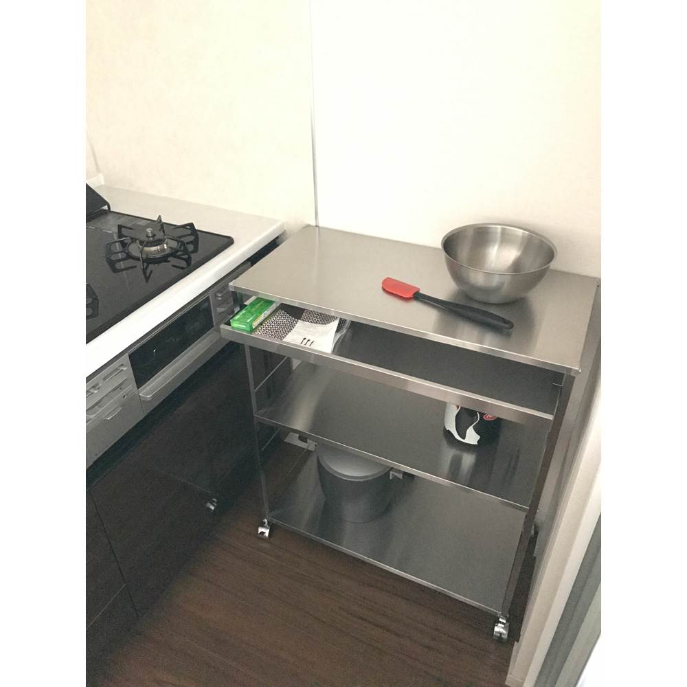 dinos ステンレス作業台ワゴン 引き出し1杯タイプ 幅73.5cm キッチン