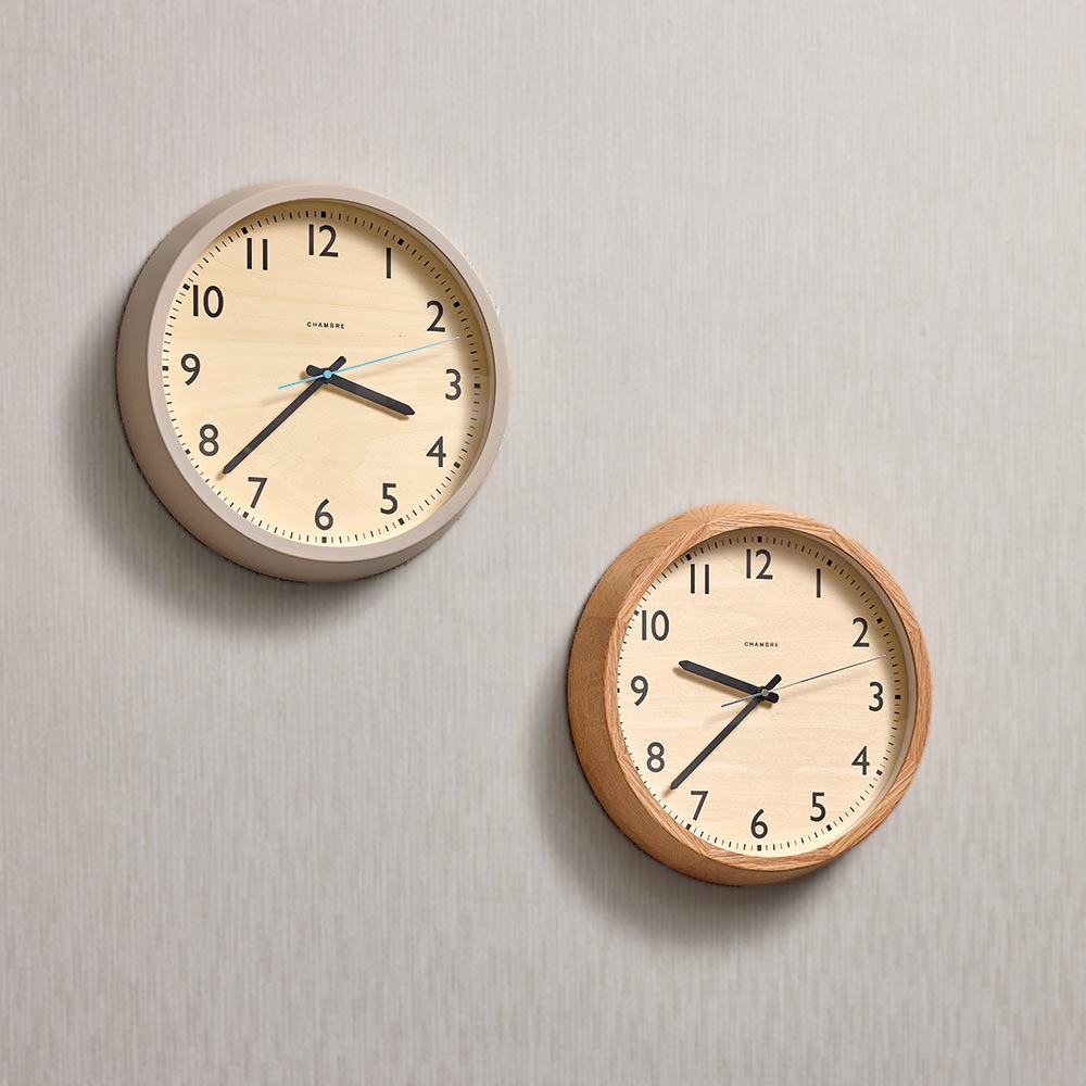 dinos（ディノス） CHAMBRE | シャンブル 無垢材の電波時計 グレー