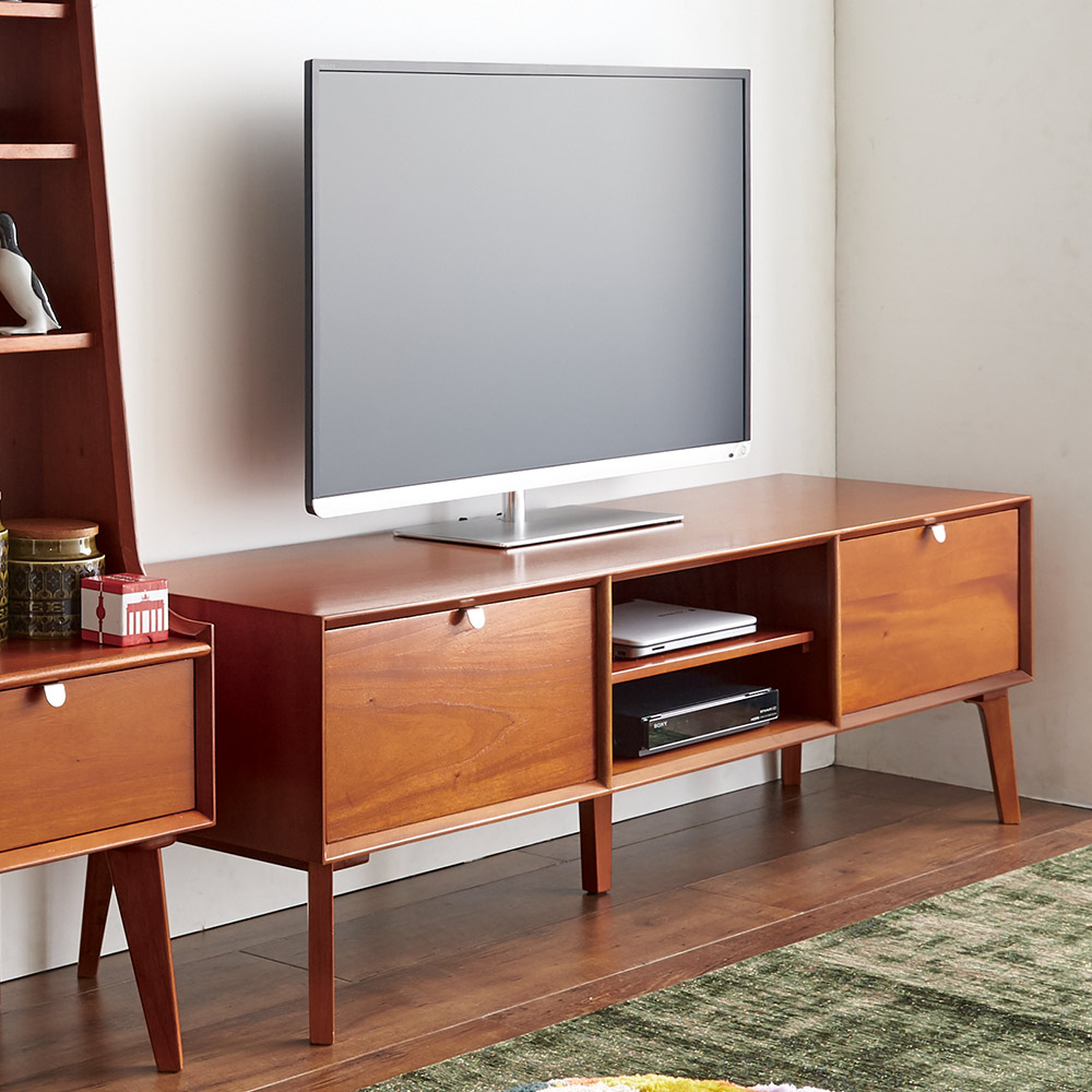 ヴィンテージスタイル テレビ台 引き出し付き ヴィンテージブラウン】アンティーク風 無垢材 テレビボード