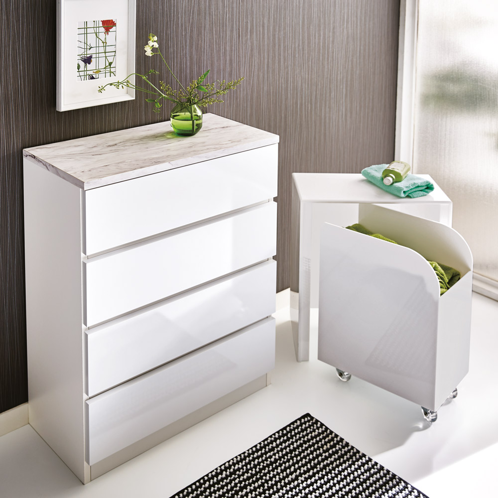 Dinos サニタリーチェスト タンス 収納 幅45奥行30cm 4段 Dinos サニタリーチェスト タンス 収納 幅45奥行30cm 4段 Marblenome