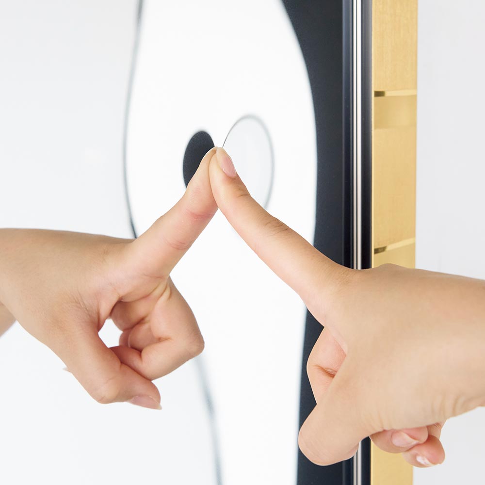 dinos（ディノス） 割れない軽量フィルムミラー モダンフレーム 約80cm