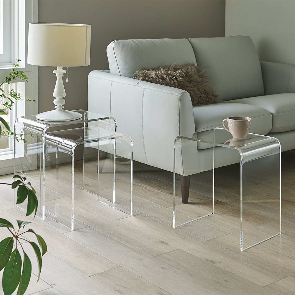 dinos（ディノス） Gel/ジェル アクリルネストテーブル 3台セット