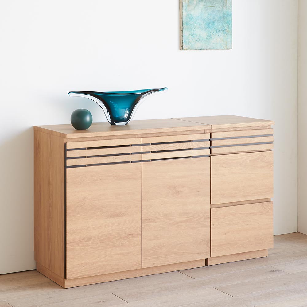 dinos(ディノス)キャビネット Duetoni/デュエトーニ リビング収納 3枚扉ローキャビネット幅141cm